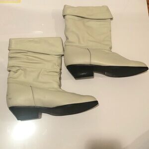 White Mountain Cream Ankle Boots